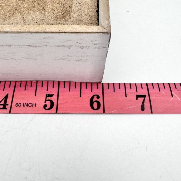 Wooden Box Sign 6 x 6 x 1.5 Black White Love You Most Hanger on Back Valentines - Picture 4 of 6